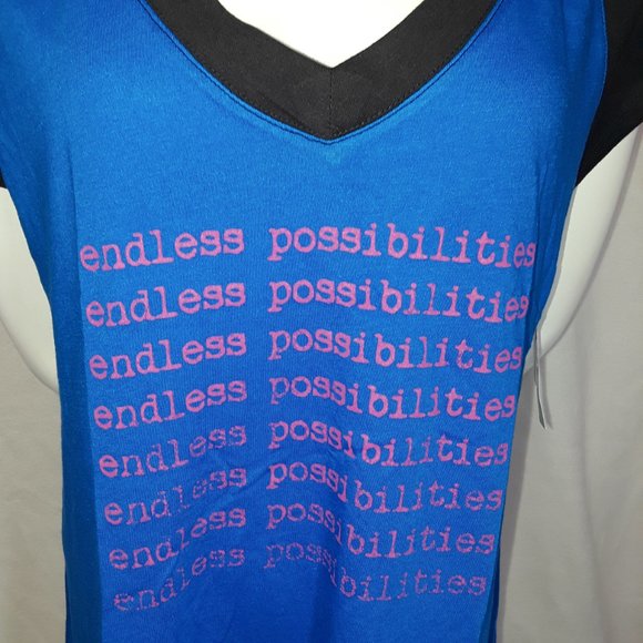 Pink Lotus Black & Blue Endless Possibilities Tee Shirt - Picture 4 of 5